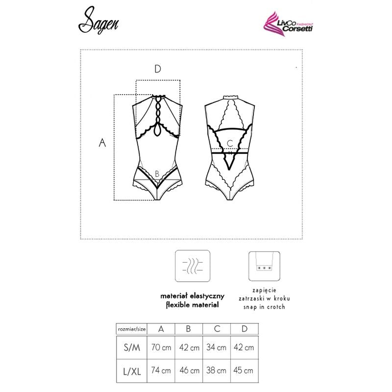 LIVCO CORSETTI FASHION - SAGEN LC 90694 BODY NERO L/XL