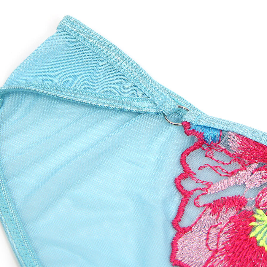 SUBBLIME - 957650 SET REGGISENO E CINTURA RICAMO FIORI ROSA L/XL