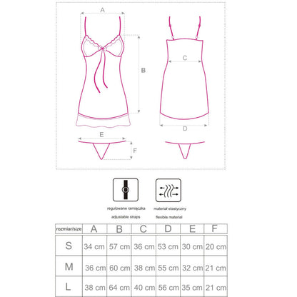 LIVCO CORSETTI FASHION - LUISE 1710 BABYDOLL + PERIZOMA NERO XL